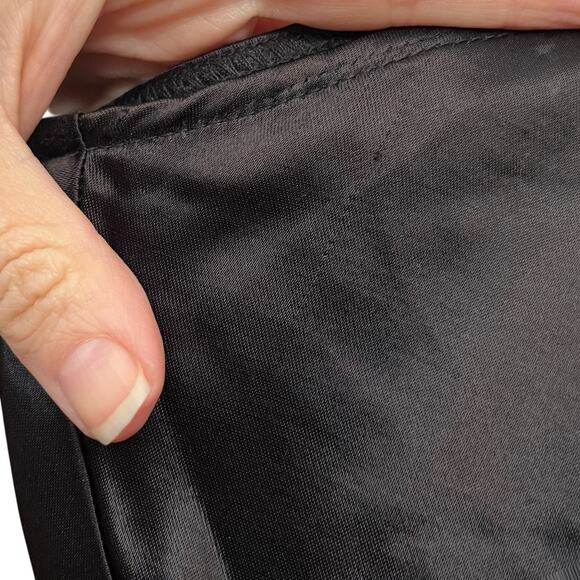 90s Morbid Threads Satin Maxi Skirt 13/14 Black Gothic Whimsigoth Grunge Party - Picture 5 of 9